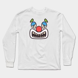 Funny Clown Face Cartoon Illustration Long Sleeve T-Shirt